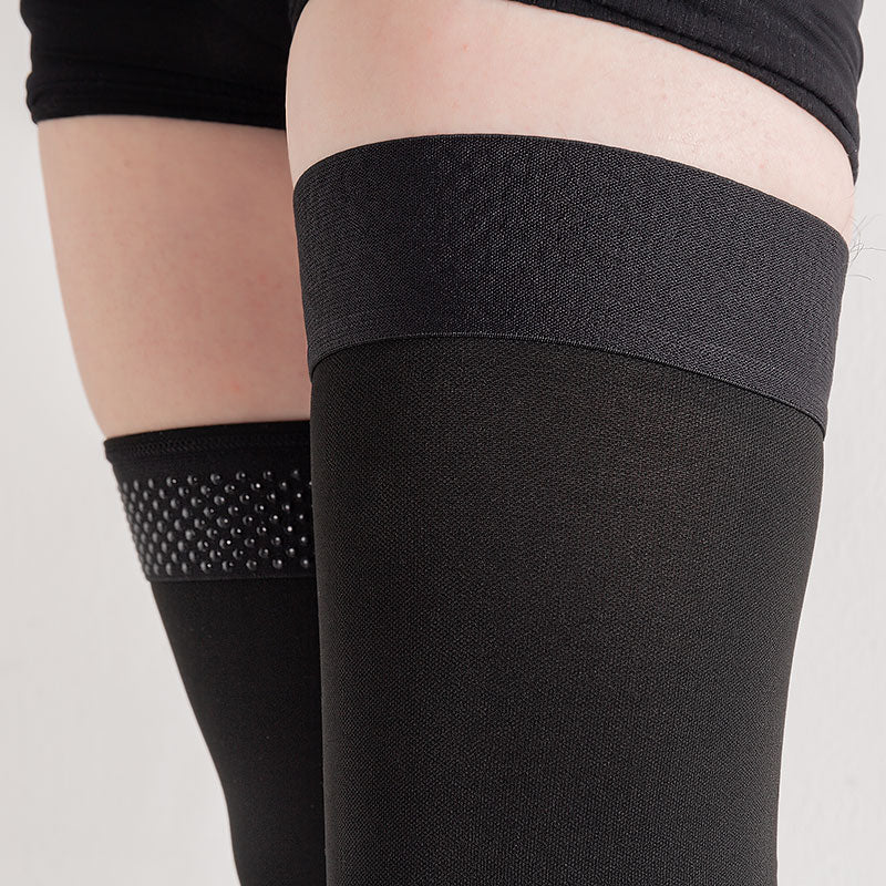 MX Care Compression Stockings 15-20mmHg Socks for Swelling & Tired Legs, Travel Support Closed-toe Style Thigh Length for Men & Women Speed-up Circulation & Recovery, Reduces Varicose Veins