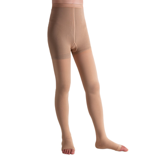 MX Care Compression Stockings 15-20mmHg Leggings for Swelling & Tired Legs, Travel Support Open-toe Style Pantyhose Waist length for Women Speed-up Circulation & Recovery, Reduces Varicose Veins