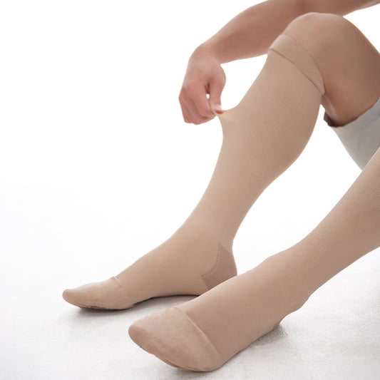 MX Care Compression Stockings 15-20mmHg Socks for Swelling & Tired Legs, Travel Support Closed-toe Style Knee Length for Men & Women Speed-up Circulation & Recovery, Reduces Varicose Veins