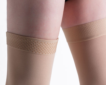 MX Care Compression Stockings 20-30mmHg Socks for Swelling & Tired Legs, Travel Support Closed-toe Style Thigh Length for Men & Women Speed-up Circulation & Recovery, Reduces Varicose Veins