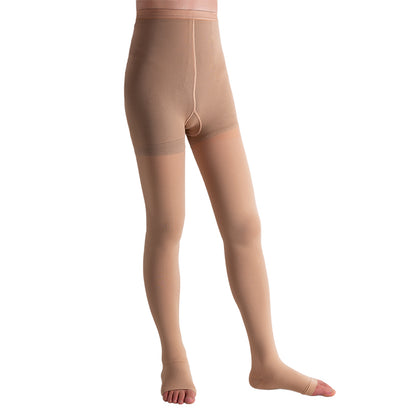 MX Care Compression Stockings 15-20mmHg Leggings for Swelling & Tired Legs, Travel Support Open-toe Style Pantyhose Waist length for Women Speed-up Circulation & Recovery, Reduces Varicose Veins