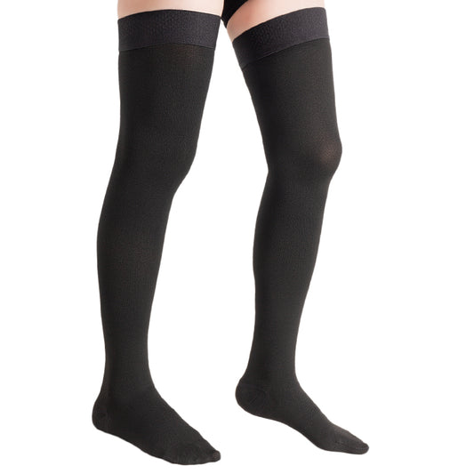 MX Care Compression Stockings 15-20mmHg Socks for Swelling & Tired Legs, Travel Support Closed-toe Style Thigh Length for Men & Women Speed-up Circulation & Recovery, Reduces Varicose Veins