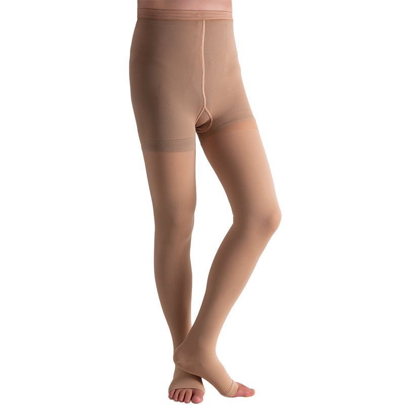 MX Care Compression Stockings 15-20mmHg Leggings for Swelling & Tired Legs, Travel Support Open-toe Style Pantyhose Waist length for Women Speed-up Circulation & Recovery, Reduces Varicose Veins